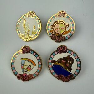 Loungefly Beauty and the Beast Portraits Disney Trading Pins set of 4